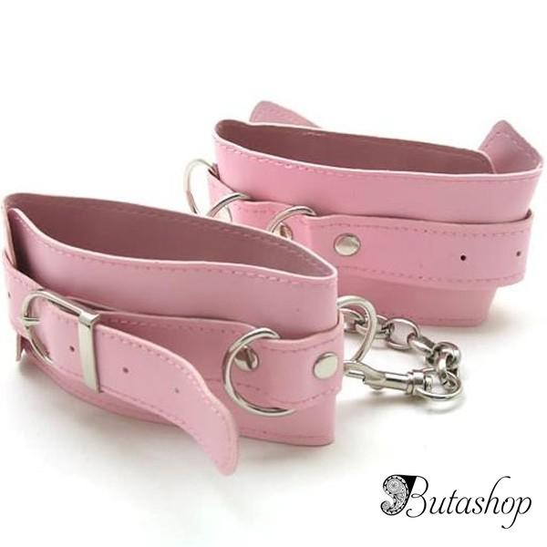 Двойные розовые кожаные наножники - az.butashop.com