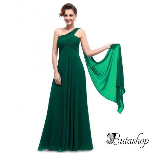 РАСПРОДАЖА! Зеленое вчернее платье на одно плече - az.butashop.com