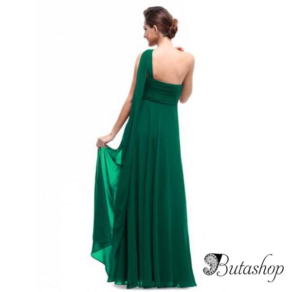 РАСПРОДАЖА! Зеленое вчернее платье на одно плече - az.butashop.com