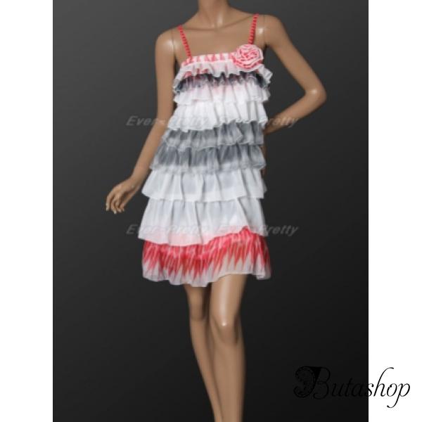 РАСПРОДАЖА! Изящное красочное ярусное вечернее платье - az.butashop.com