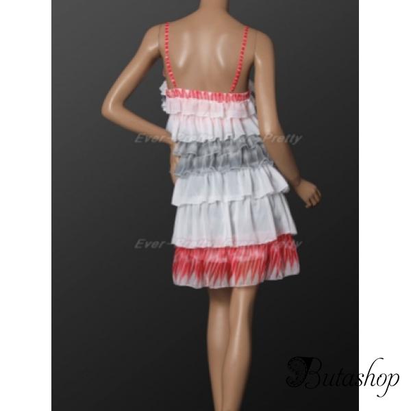 РАСПРОДАЖА! Изящное красочное ярусное вечернее платье - az.butashop.com