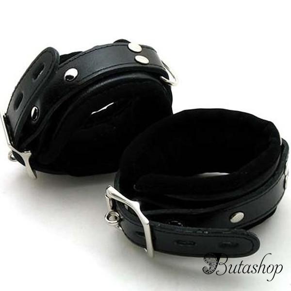 Черные кожаные наручники - az.butashop.com
