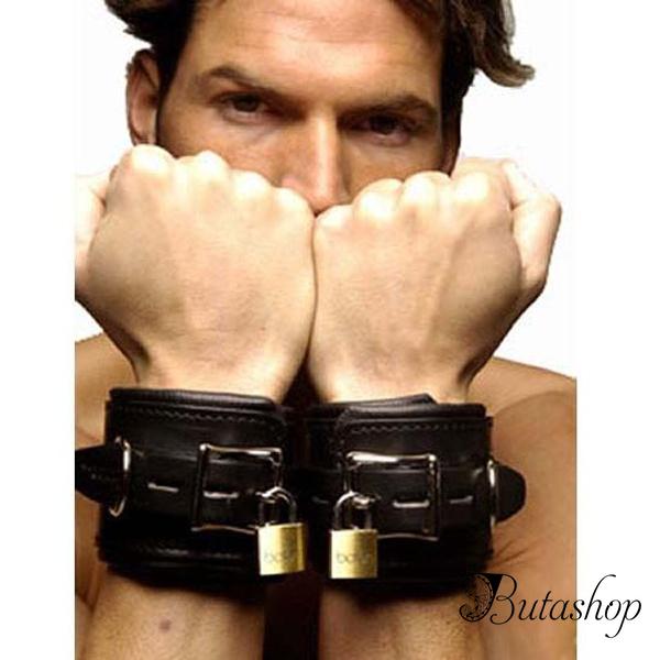 Черные кожаные наручники - az.butashop.com