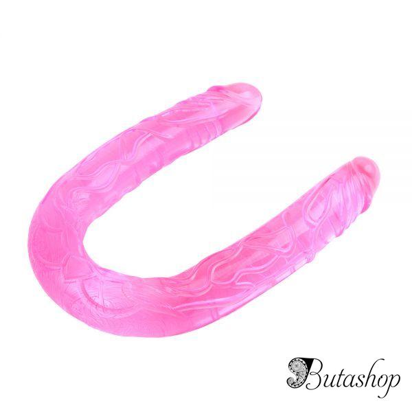 Jelly Flexible Double Dong-pink - az.butashop.com