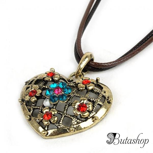 РАСПРОДАЖА! Ожерелье с сердцем со стразами - az.butashop.com