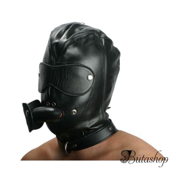 Кожаная маска с отверстиями для рта и глаз - az.butashop.com