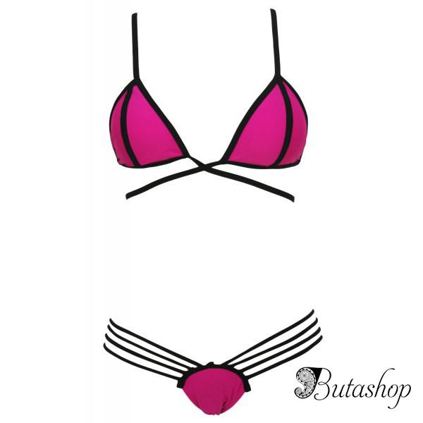 Черно-розовый купальник бикини - az.butashop.com