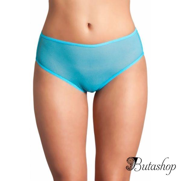 Turquoise Cutout Lace Back Peekaboo Panty - az.butashop.com