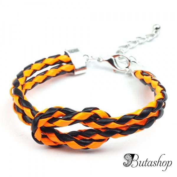 РАСПРОДАЖА! Двухцветный браслет на металлической застежке, черно-оранжевый - az.butashop.com