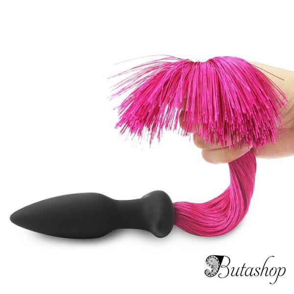 Silicone Anal Plug with Pony Tail - az.butashop.com