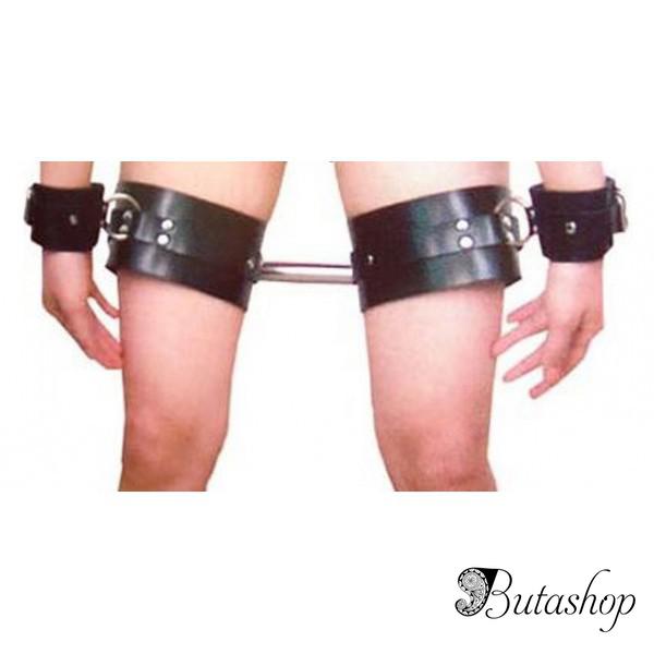 Кожаный черный бондаж для рук и ног - az.butashop.com