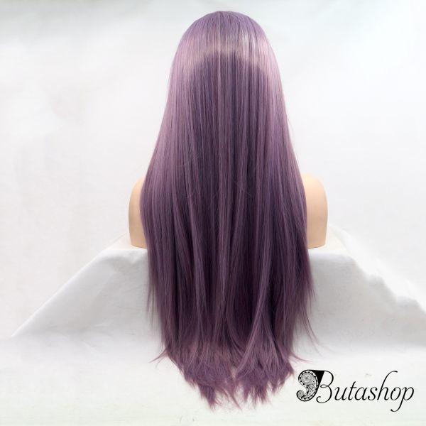 Длинный фиолетовый парик на сетке из термо волос - az.butashop.com