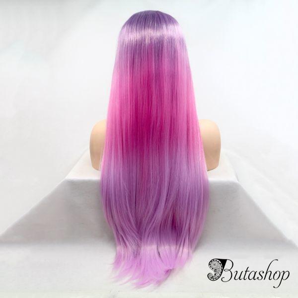 Реалистичный парик сиренево - розовое омбре длинные волосы - az.butashop.com
