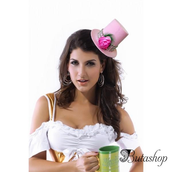Очаровательная розовая шляпка цилиндрик - az.butashop.com