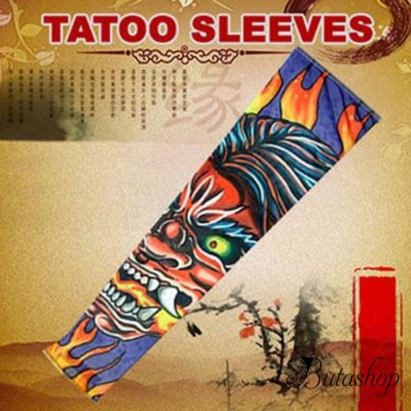 Рукава татуировки принт fire devil, 2 шт - az.butashop.com
