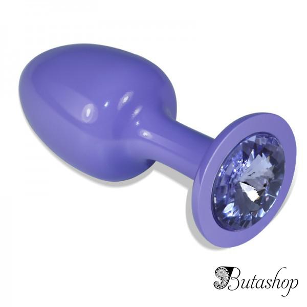 Фиолетовая гладкая анальная пробка Rosebud Purple в подарочной упаковке - az.butashop.com