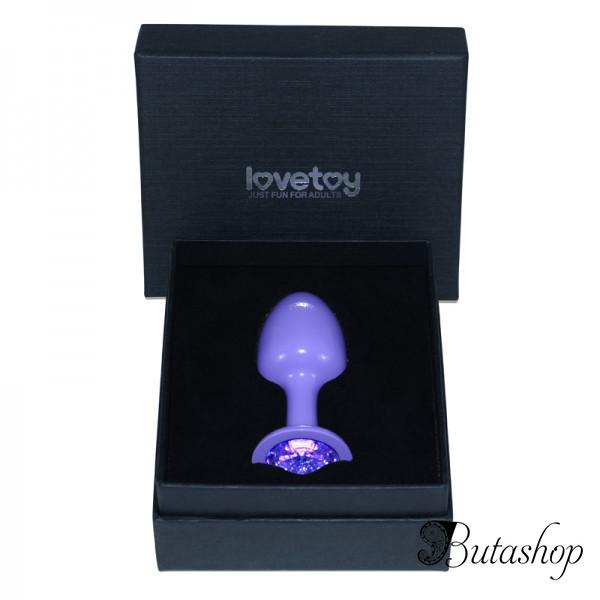 Фиолетовая гладкая анальная пробка Rosebud Purple в подарочной упаковке - az.butashop.com