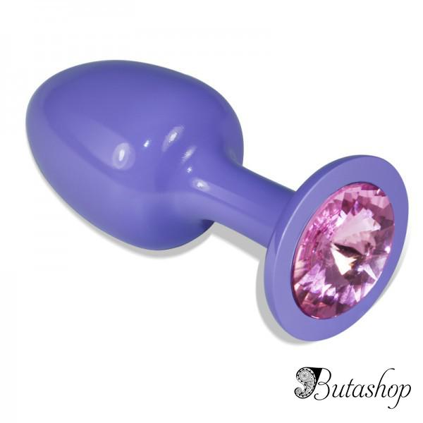 Фиолетовая гладкая анальная пробка Rosebud Purple в подарочной упаковке - az.butashop.com