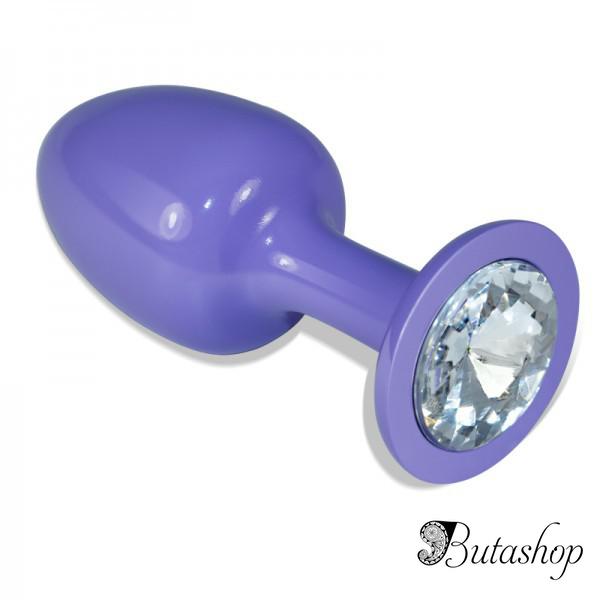 Фиолетовая гладкая анальная пробка Rosebud Purple в подарочной упаковке - az.butashop.com