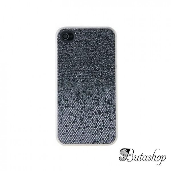 РАСПРОДАЖА! Блестящий пластиковый чехол для iPhone 4S (черный) - az.butashop.com