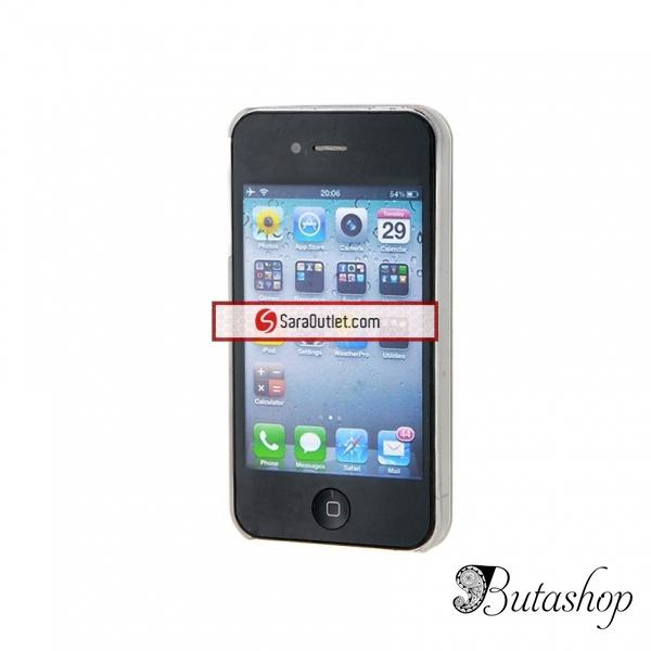 РАСПРОДАЖА! Блестящий пластиковый чехол для iPhone 4S (черный) - az.butashop.com