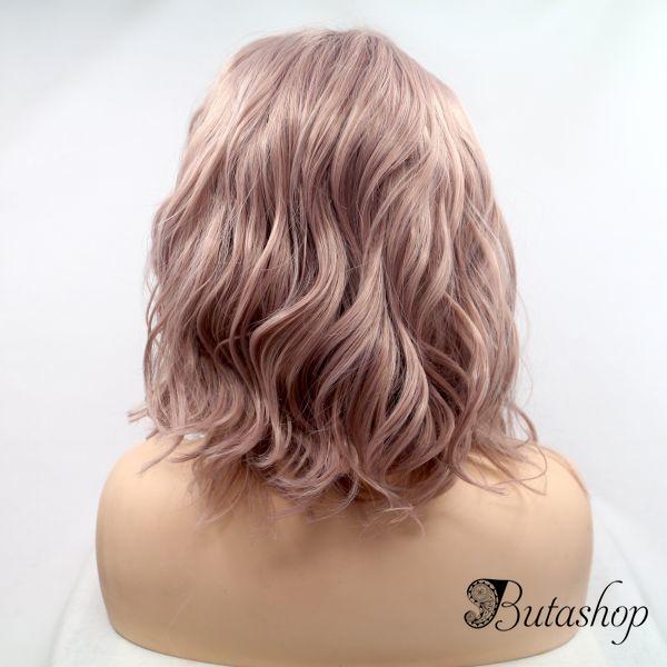 Пастельно розовый парик на сетке с мягкой волной - az.butashop.com