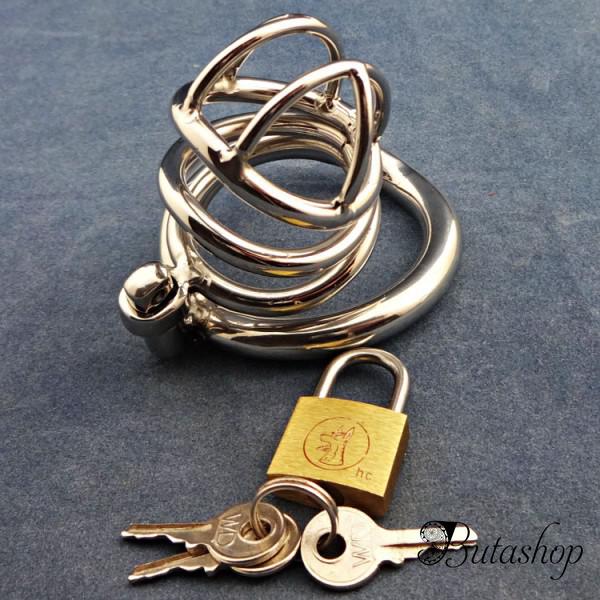 Stainless Steel Male Chastity Device With arc-shaped Cock Ring ZC062 - az.butashop.com