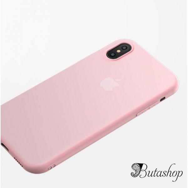 РАСПРОДАЖА! Чехол на Iphone XS / Iphone X / Iphone 10 из тонкого матового TPU розовый - az.butashop.com
