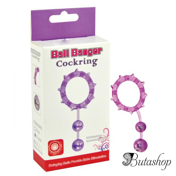 Кольцо с 2 утежеляющими шариками Ball Banger Cock Ring - az.butashop.com