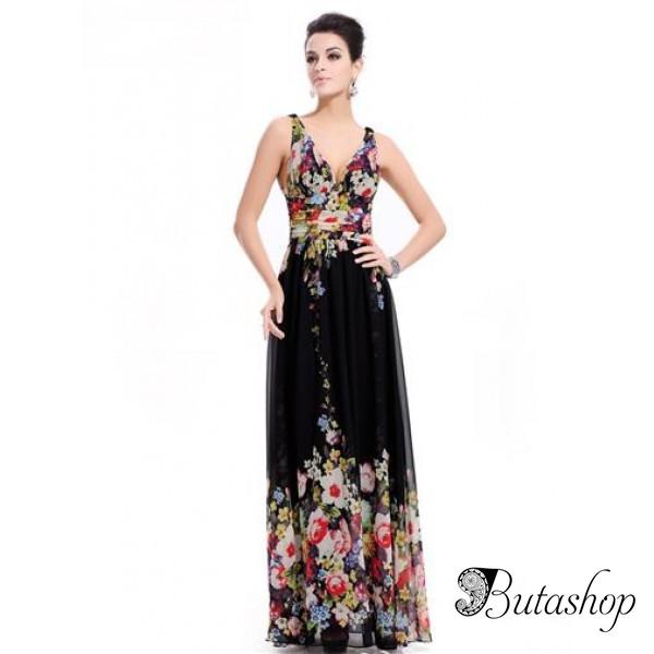 РАСПРОДАЖА! Черное платье с ярким принтом - az.butashop.com