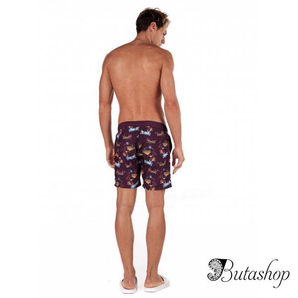 Мужские плавательные шорты Scotch & Soda Swim Shorts-Bordeaux - az.butashop.com