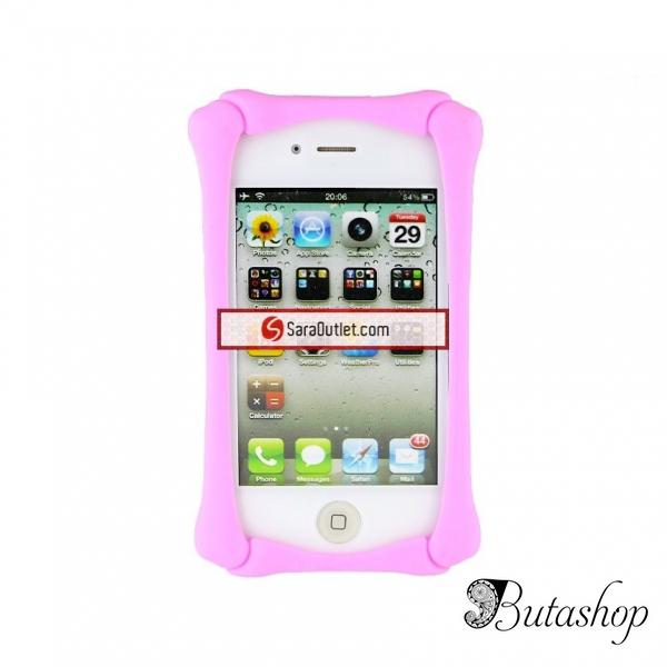 РАСПРОДАЖА! Silicone Protective Frame for iPhone 4/4S (Pink) - az.butashop.com