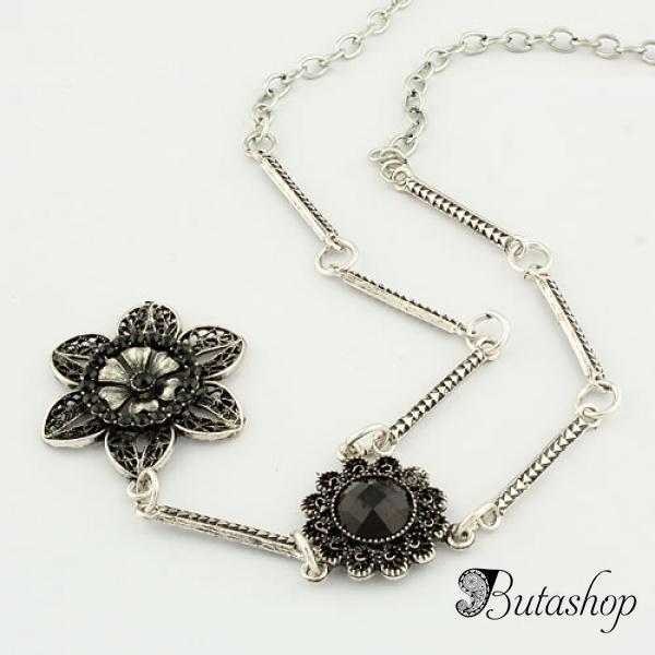 РАСПРОДАЖА! Красивое ожерелье с черными цветами в стиле барокко - az.butashop.com
