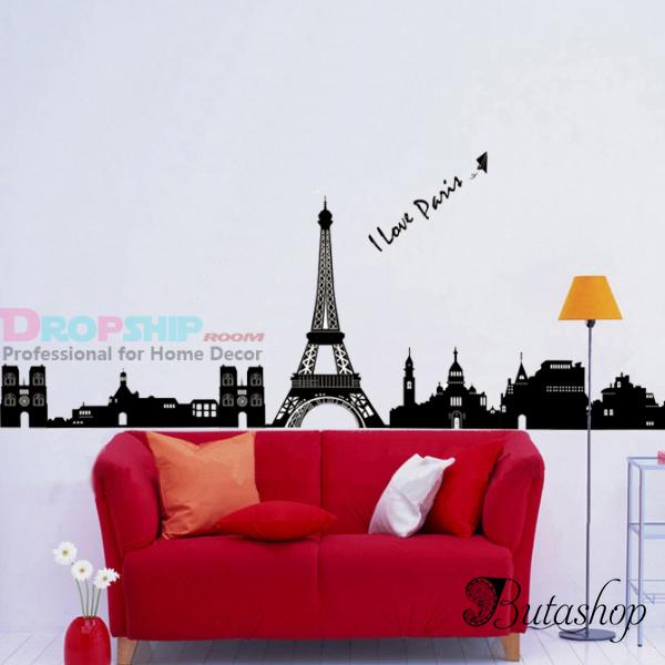 РАСПРОДАЖА! Виниловая наклейка - I love Paris - az.butashop.com