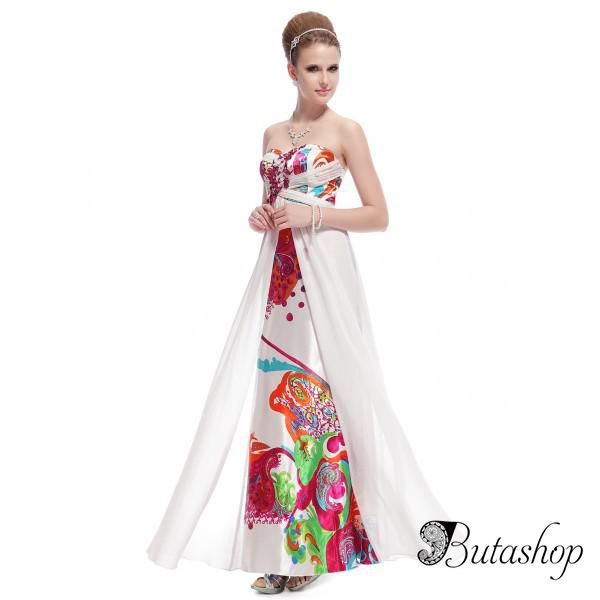 РАСПРОДАЖА! Вечернее длинное платье с принтом - az.butashop.com