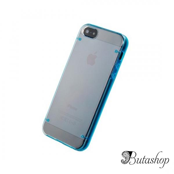 РАСПРОДАЖА! PC Plastic & TPU Rubber Dual Color Glow-in-the-Dark Protective Case for iPhone 5 (Blue) - az.butashop.com