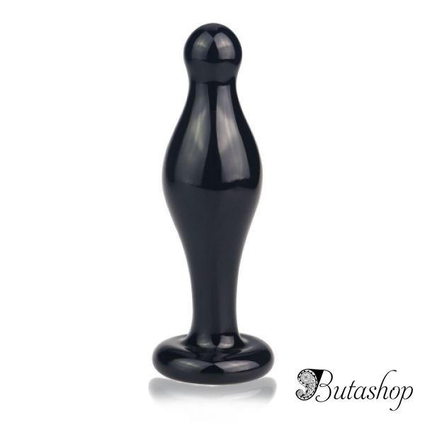 Стеклянный фаллоимитатор Glass Romance Black - az.butashop.com